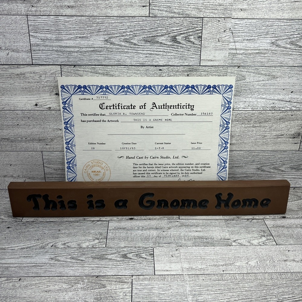 "This Is A Gnome Home" Sign‎ Tom Clark Cairn Studio